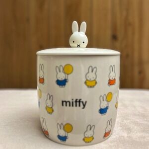Miffy by Magenta Ceramic Canister with 3D Bunny Lid White Kitchen Storage Jar